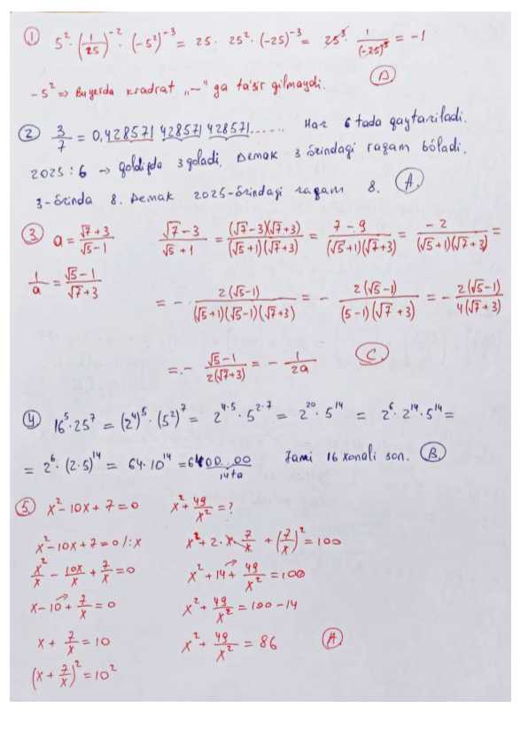 Hosilagacha mavzulardan 30 talik test yechimlari