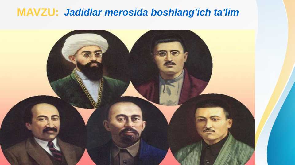 Jadidlar merosida boshlang'ich ta'lim
