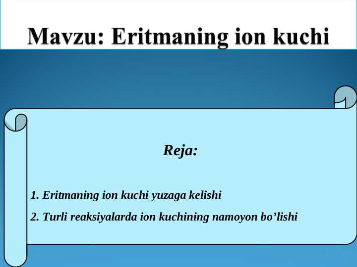 Eritmaning ion kuchi