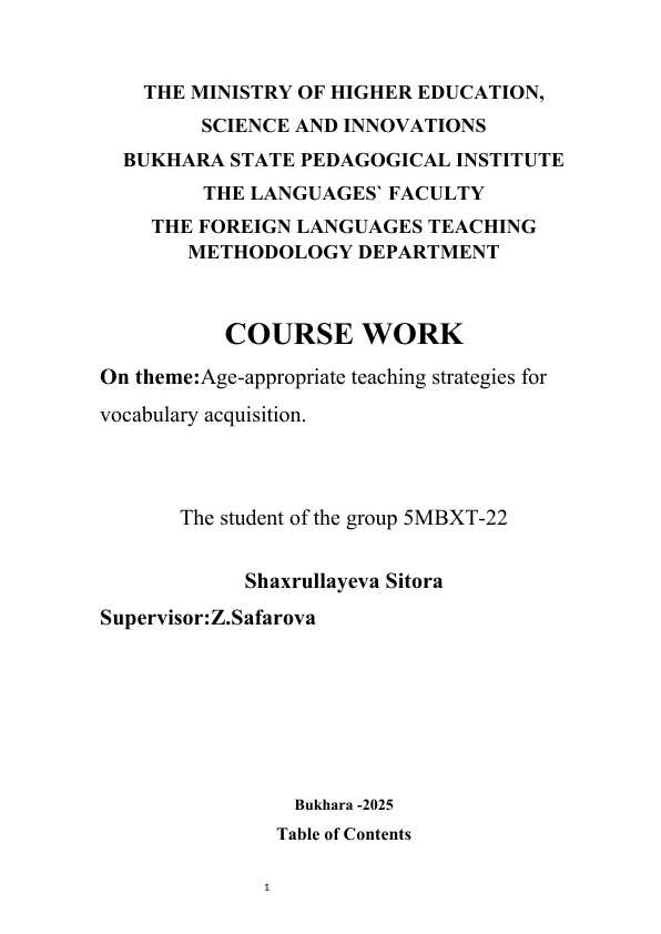 Age-appropriate teaching strategies for vocabulary acquisition.