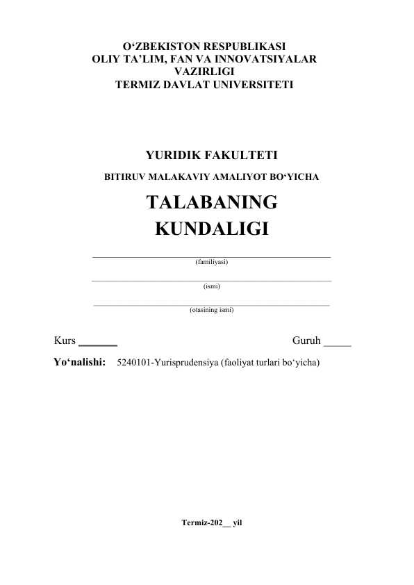 AMALIYOT KUNDALIK