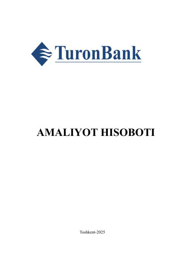 AMALIYOT HISOBOTI Turon Bank