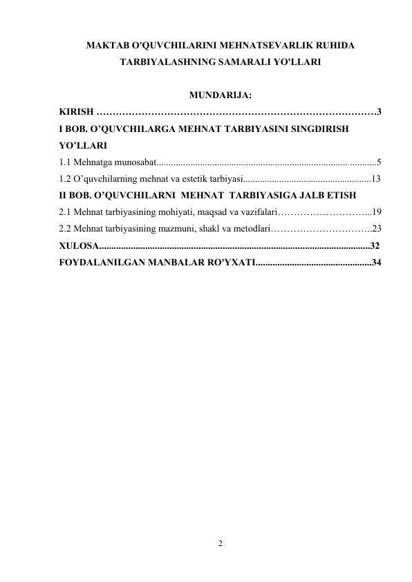 MAKTAB O'QUVCHILARINI MEHNATSEVARLIK RUHIDA TARBIYALASHNING SAMARALI YO'LLARI
