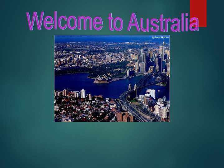 Welcome to Australia