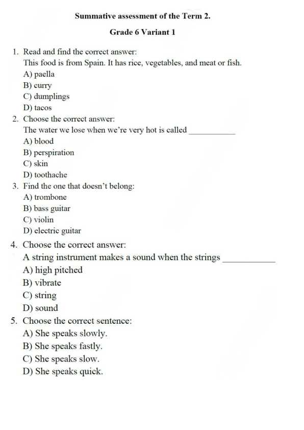 Ingliz tili 6-sinf bsb chsb test savollari