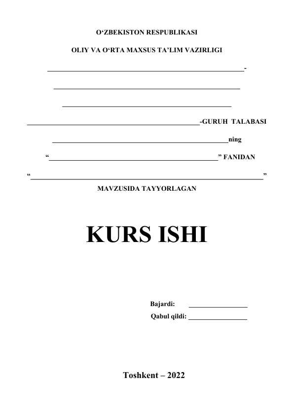 Kurs ishi Muhammad Yusuf sherlarida antiteza va takror1