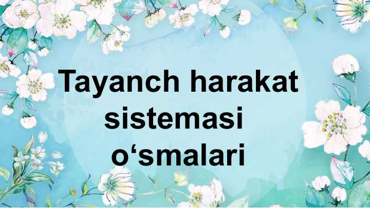 Tayanch harakat sistemasi oʻsmalari Osteoma Osteoxondroma Fibroma Lipoma Hemangioma