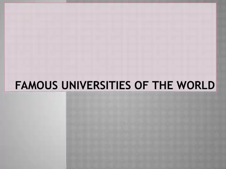 The University of Oxford
