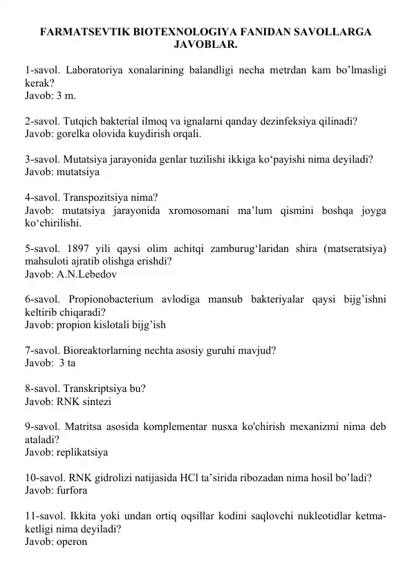 tibbiyot-farmatsevtik-biotexnologiya-savol-javob-35-ta