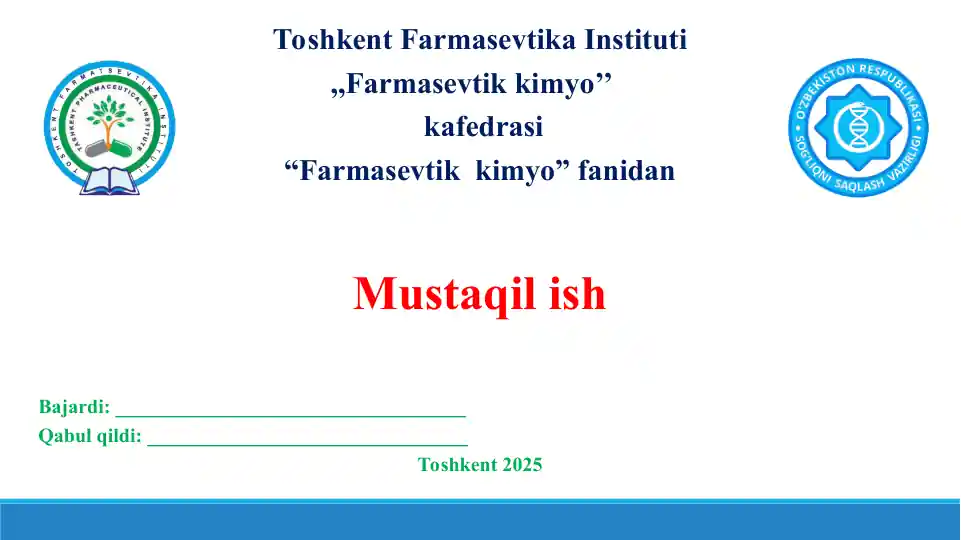 Yevropa farmakopeyasi va uning tarkibiga kiritilgan vorod peroksid tahlili. Taqdimot 12 bet
