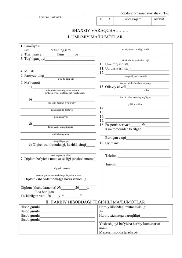 Kastinglarda shaxsiy surat Kastinglarda shaxsiy surat