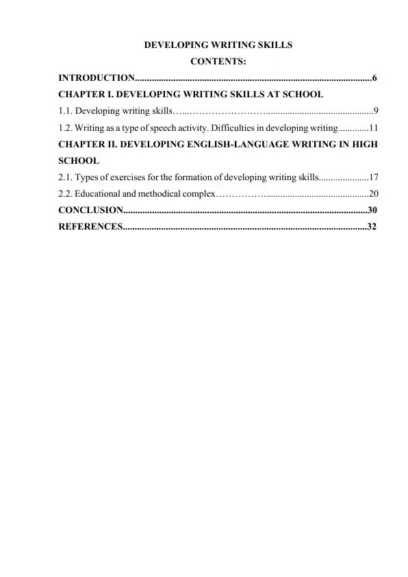 Developing Writing Skills
