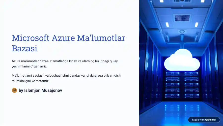 Microsoft Azure Ma'lumotlar Bazasi