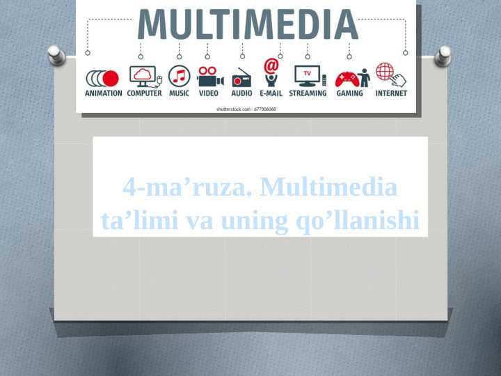 Multimedia ta’limi va uning qo’llanishi