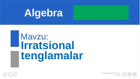 Irratsional Tenglamalar.