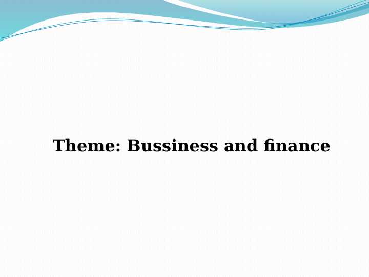Bussiness and finance
