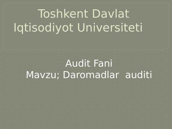 Daromadlar auditi