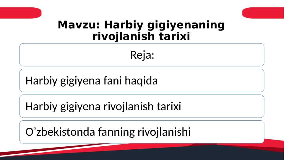 Harbiy gigiyenaning rivojlanish tarixi