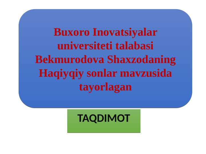 Haqiyqiy sonlar