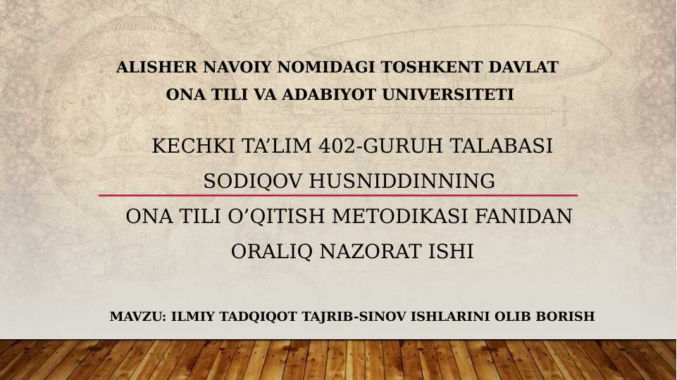 ilmiy tadqiqot tajrib-sinov ishlarini olib borish