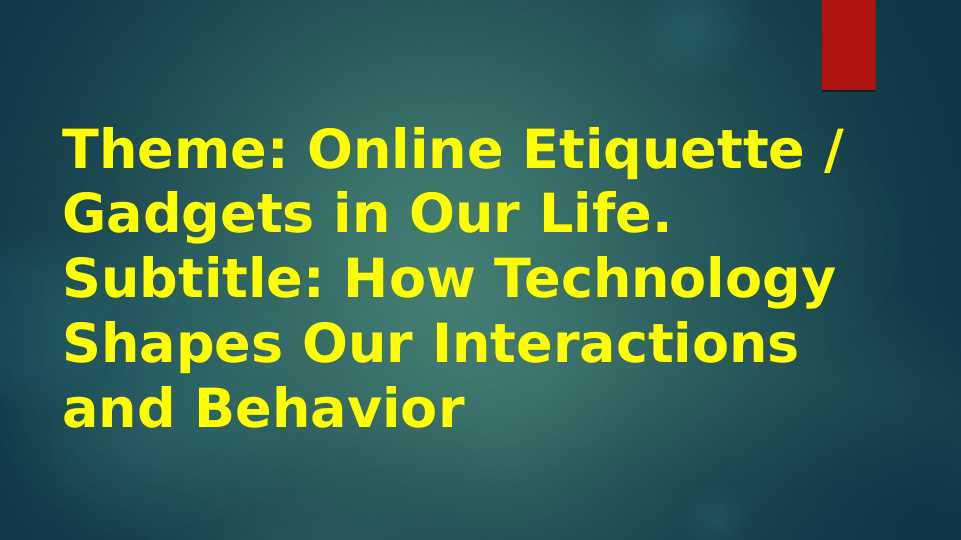 On-line etiquette