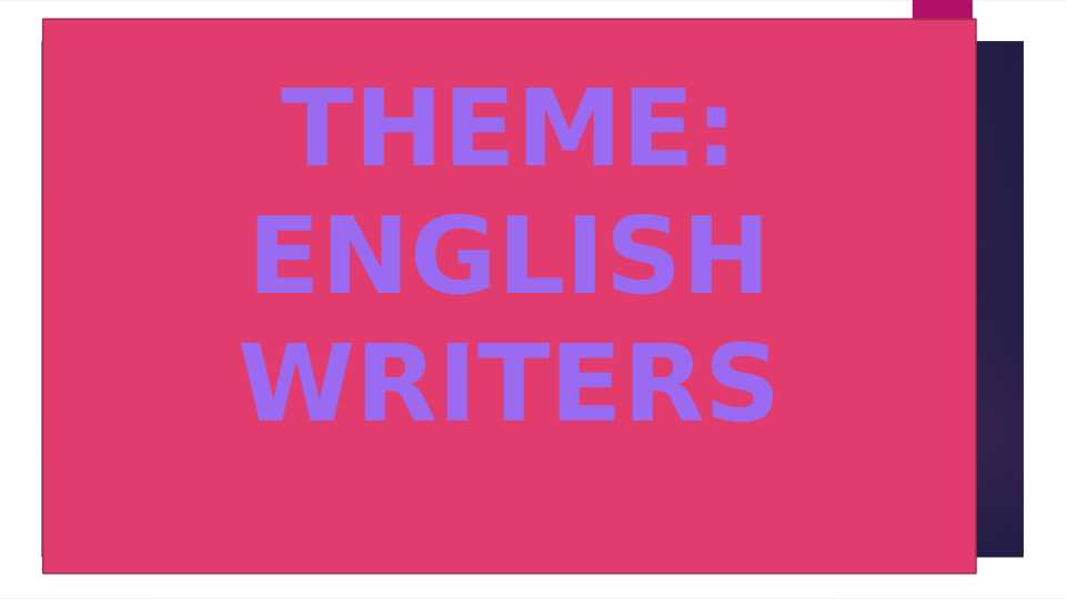 English writers