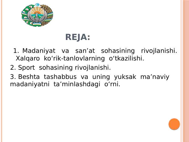 MUSTAQILLIK YILLARIDA O‘ZBEKISTONNING MA’NAVIY VA MADANIY TARAQQIYOTI
