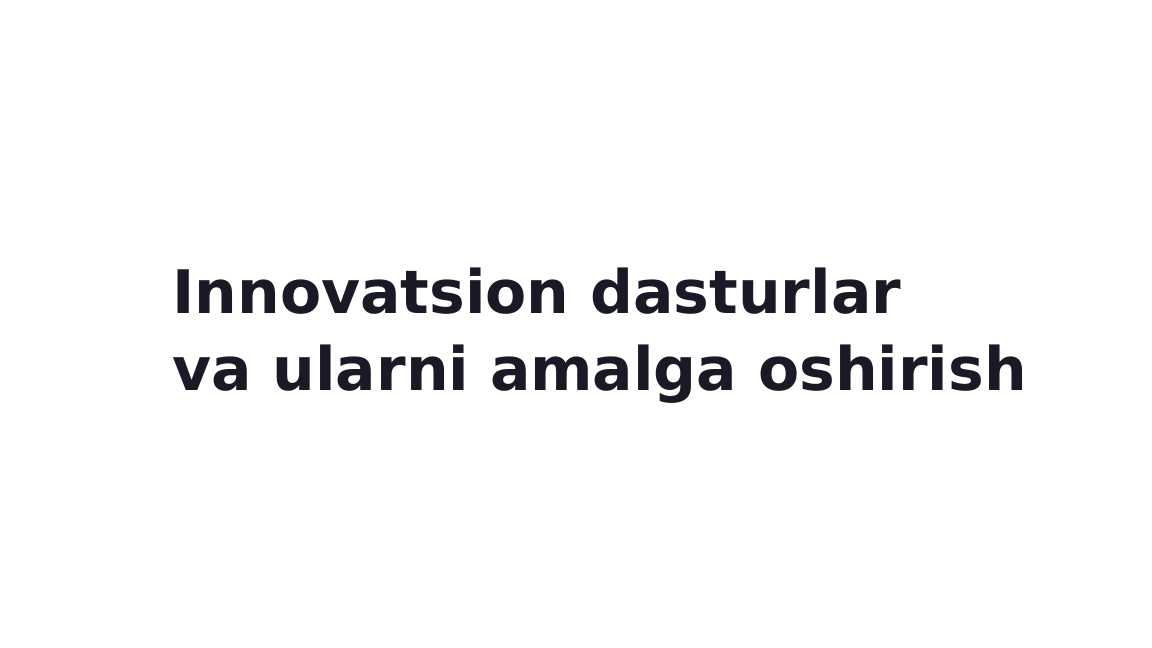 Innovatsion dasturlar