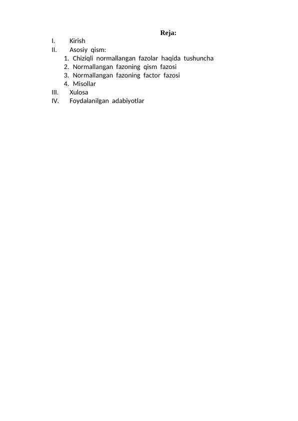 Chiziqli normallangan fazolar