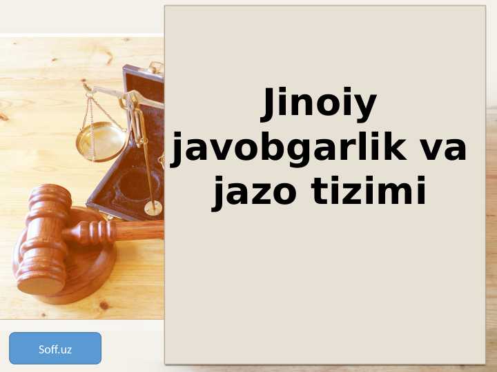 11-sinf huquq Jinoiy javobgarlik va jazo tizimi