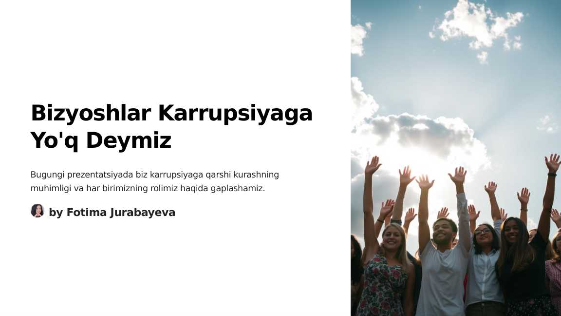 Yoshlar karrupsiyaga qarshimiz