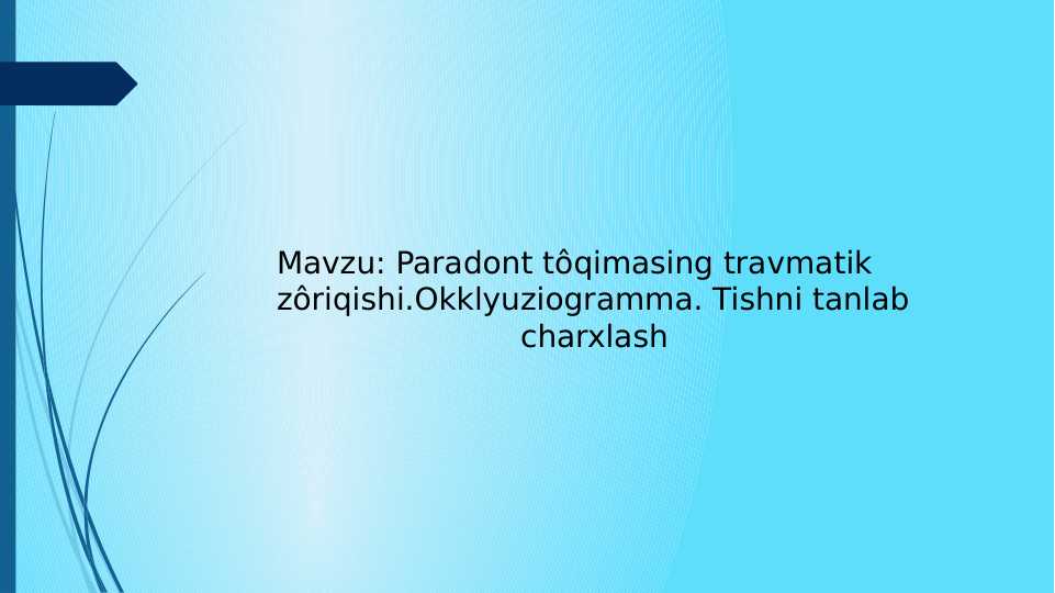 Paradont to'qimasining travmatik zo'riqishi