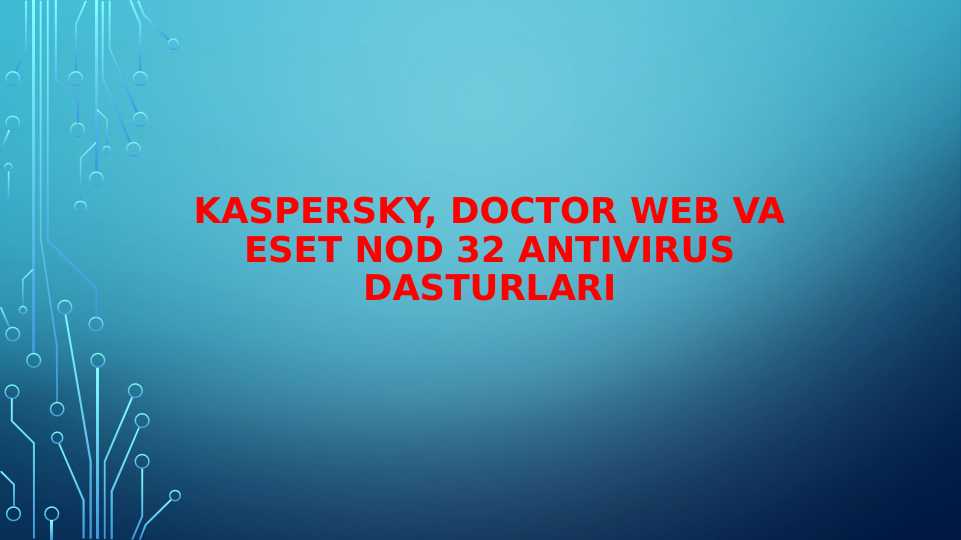 Kaspersky, Doctor Web Va Eset nod 32 Antivirus dasturlari