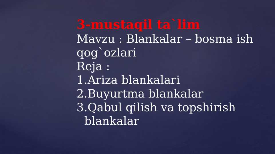 Blankalar – bosma ish qog`ozlari