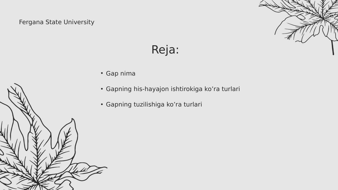 Gapning his-hayajon ishtirokiga ko'ra turlari