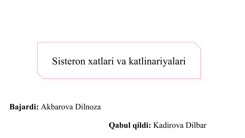 Sisteron xatlari va katlinariyalari slayd