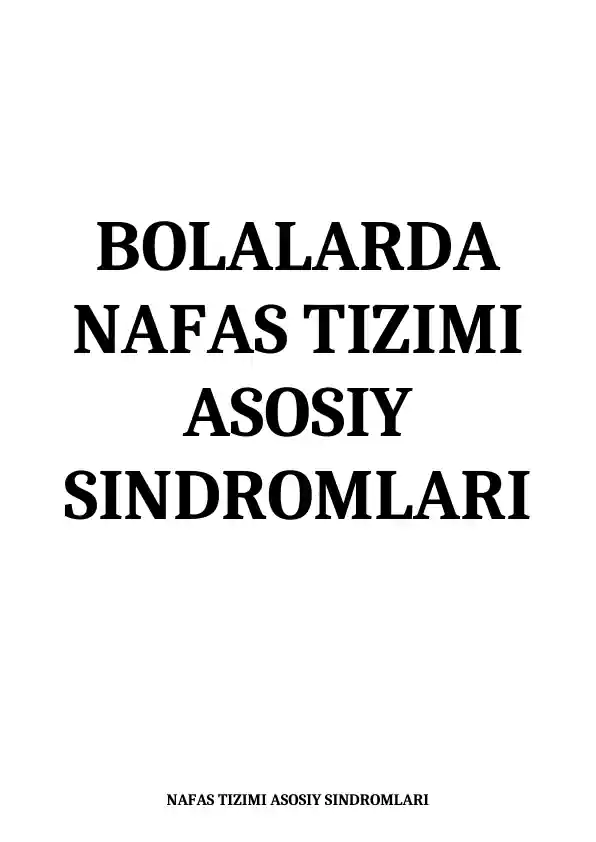 Nafas tizimi asosiy sindromlari
