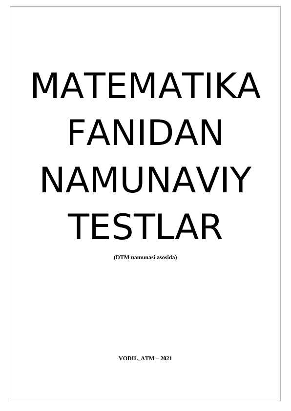 Majburiy matematika 70 ta variant abituriyentlar uchun