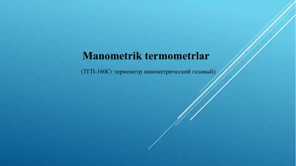 Manometrik termometrlar