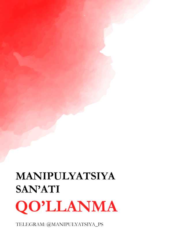 Manipulyatsiya San'ati (Elektron qo'llanma)