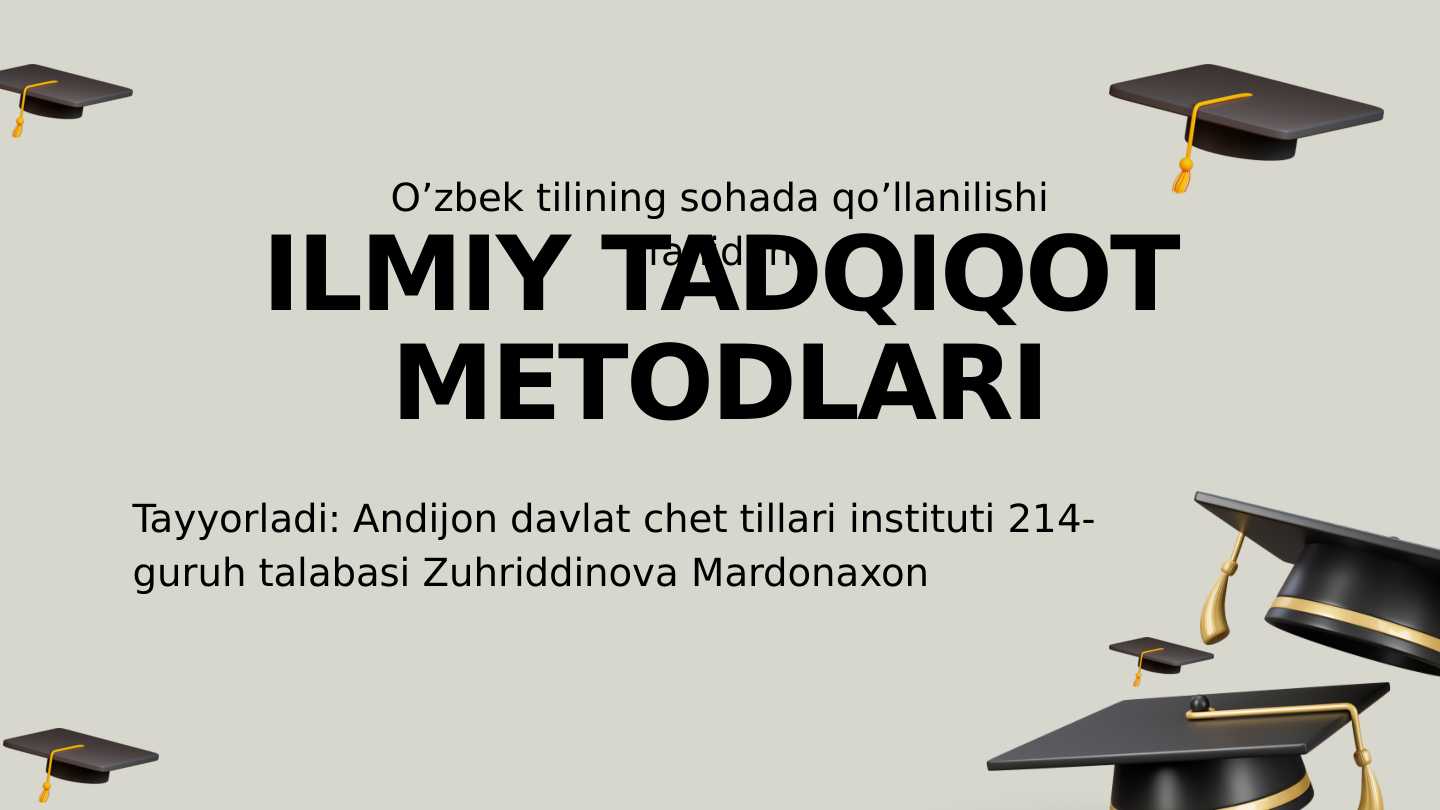 Ilmiy tadqiqot metodlari