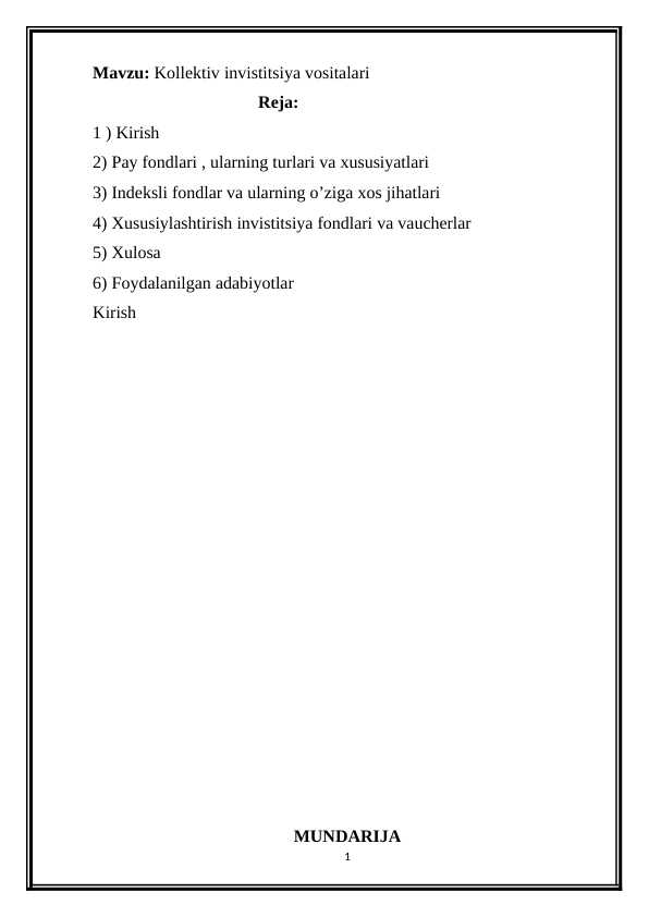 Kollektiv invistitsiya vositalari