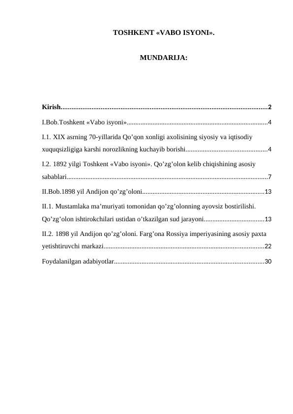 TOSHKENT «VABO ISYONI».