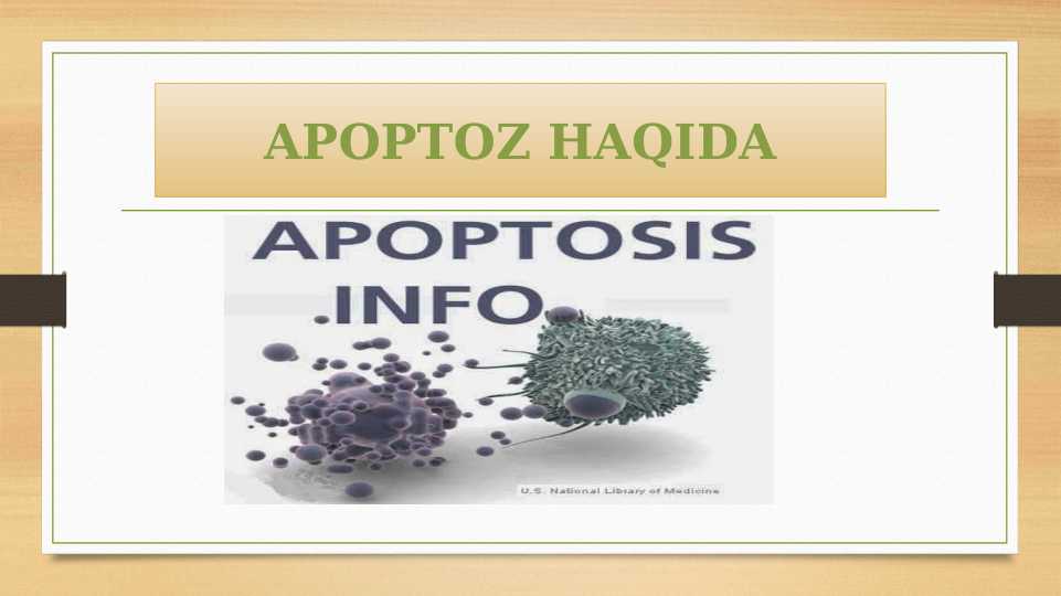Apoptoz haqida .