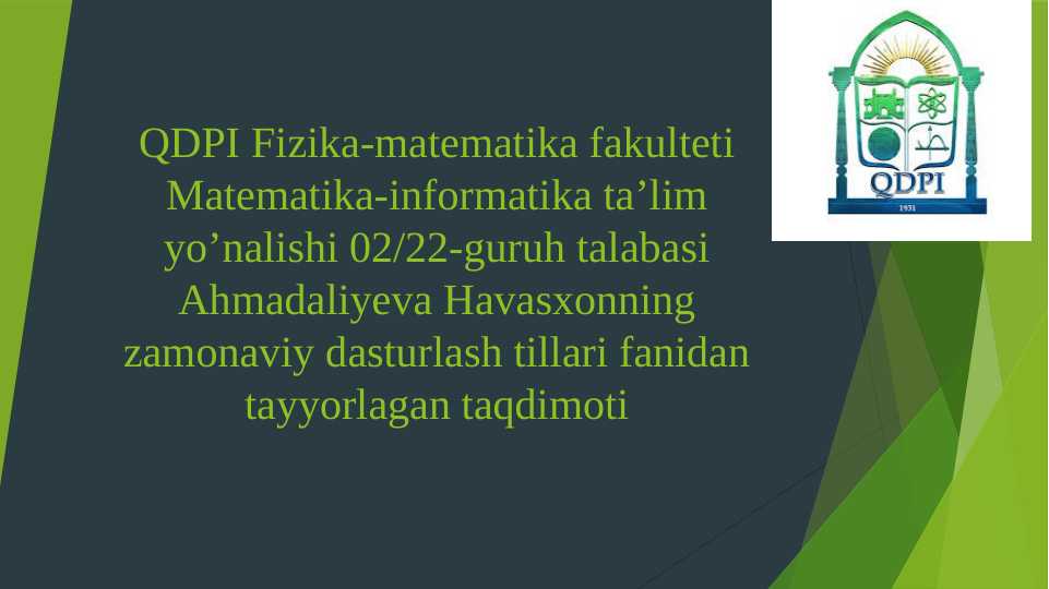 Hisoblash tartibini o’zgartirish.
Mavzusiga ppt