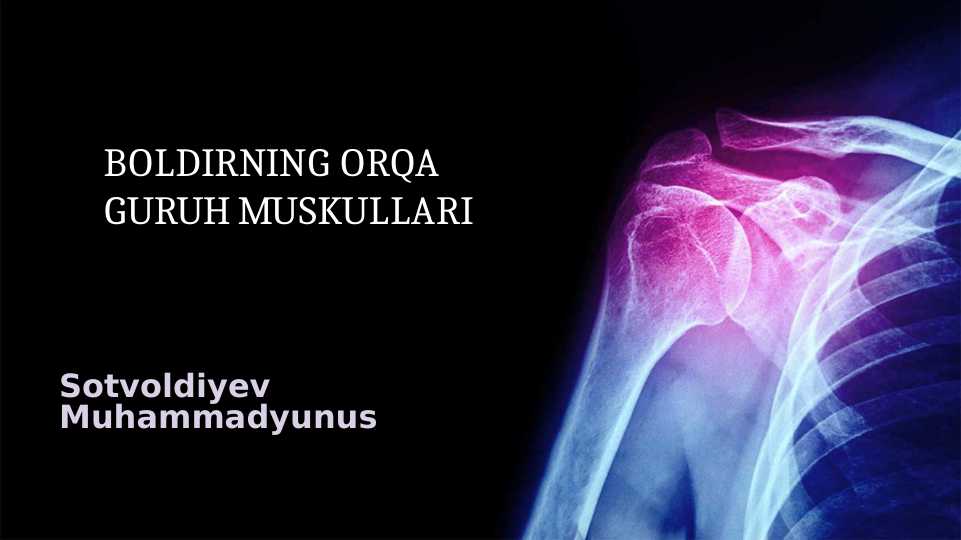 BOLDIRNING ORQA GURUH MUSKULLARI