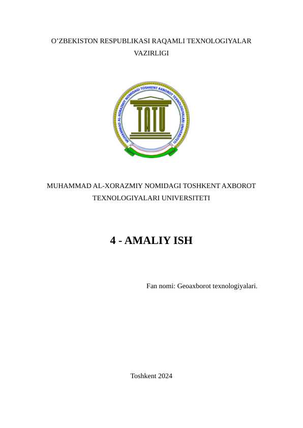 ArcGIS dasturiy vositasi yordamida rastrli qatlamlar bilan ishlash. ArcMap dasturi asosida rastrli ma’lumotlarni yuklab olish va uni tegishli kordinatalarga bog’lash.
