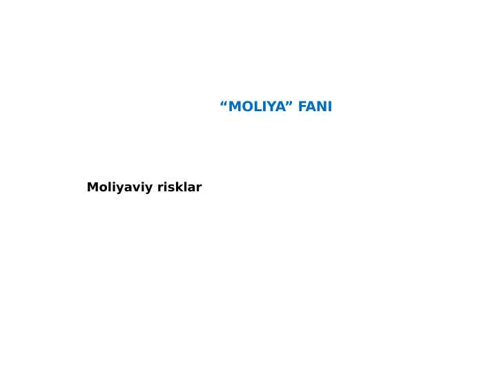 Moliyaviy risklar