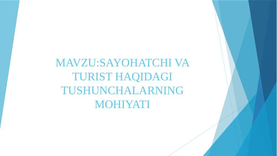 Sayohatchi va turist haqidagi tushunchalar