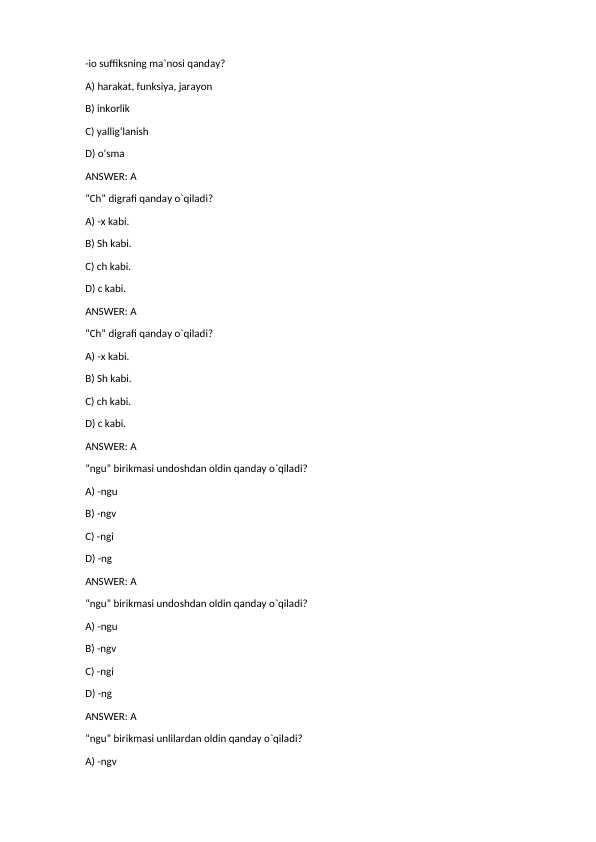 Lotin tili fanidan testlar to'plami. Tibbiyot testlari